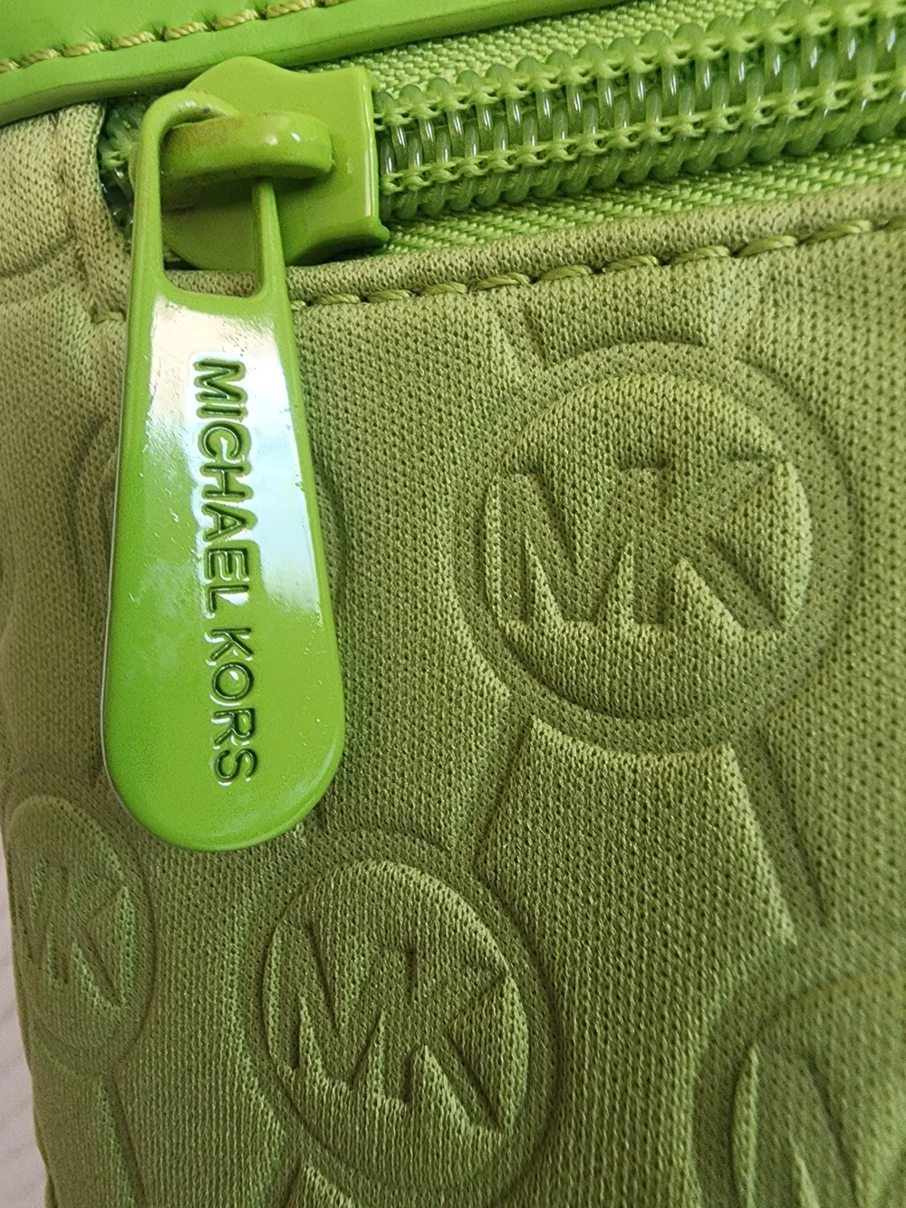Michael Kors Neon Green Embossed Crossbody Bag